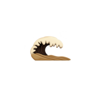 A stylized illustration of wave with smooth, flowing design and warm colors, evoking sense of calm and movement. wave crest is highlighted with soft, creamy hue png