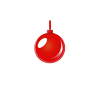 A shiny red Christmas ornament with reflective surface and hanging loop, perfect for festive decorations. simple design adds touch of elegance to holiday decor png