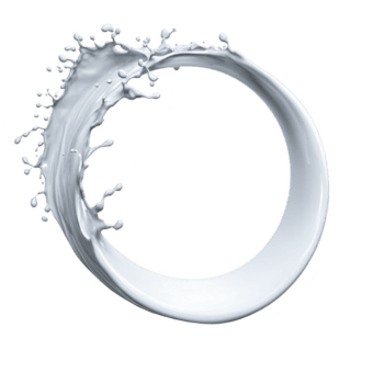 une dynamique éclaboussure de blanc liquide formes circulaire forme contre nettoyer arrière-plan, création sens de mouvement et fluidité. image capture élégance et énergie de liquide dans milieu air png