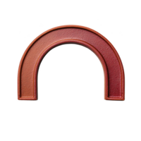 A vibrant red and orange textured arch shape stands out against transparency background, showcasing gradient effect. arch smooth curves and bold colors create striking visual impact png