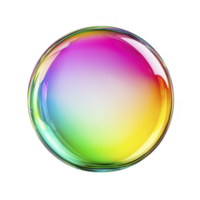 A vibrant, multicolored soap bubble with smooth, reflective surface displays spectrum of colors, creating mesmerizing and playful visual effect png