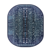 A detailed circuit board design with intricate patterns and glowing lines, representing advanced technology and innovation. blue and white color scheme adds futuristic feel png