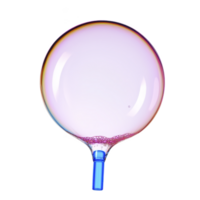 A large, iridescent soap bubble with blue handle, reflecting light in spectrum of colors, floats against transparency background. bubble surface displays delicate, colorful sheen png