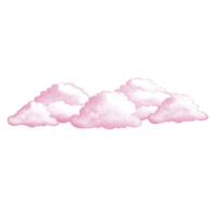 A Fluffy pink clouds float against transparent background, creating dreamy and whimsical atmosphere. soft pastel colors evoke sense of calm and imagination png