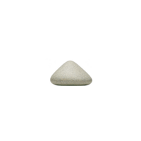 A smooth, triangular pebble with speckled texture is centered on plain background, showcasing its natural simplicity and unique shape png