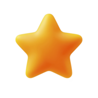 A bright, glossy orange star with smooth, rounded design stands out against plain background, evoking sense of achievement and positivity png