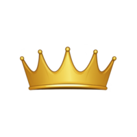A golden crown with five pointed tips, symbolizing royalty and power, is depicted against plain background. crown shiny surface and elegant design convey sense of luxury and prestige png