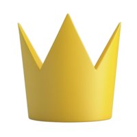 A bright yellow crown with simple, modern design stands out against plain background, symbolizing royalty and elegance. crown smooth surface and pointed tips add touch of sophistication png