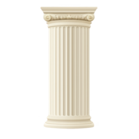 A classical Ionic column with intricate scrolls and floral motifs at capital, showcasing elegant architectural design. fluted shaft adds to its timeless beauty and sophistication png