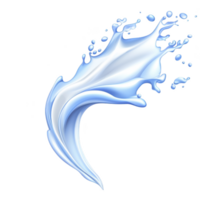 A dynamic splash of water with fluid motion and droplets, creating sense of freshness and energy. blue and white tones enhance feeling of purity and vitality png