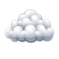 A fluffy white cloud illustration with soft, rounded appearance, evoking sense of calm and serenity. cloud is depicted against transparent background, making it versatile for various uses png