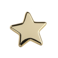 A shiny gold star with smooth surface and reflective finish, symbolizing achievement or excellence. star has three dimensional appearance, adding depth and elegance to its design png