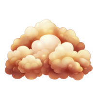 A fluffy, abstract cloud illustration with warm orange and peach tones creates soft, dreamy atmosphere. cloud rounded shapes and gradient colors evoke sense of calm and tranquility png