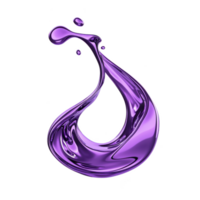 A vibrant, glossy purple liquid splash forms abstract shape against transparency background, conveying sense of fluidity and motion. smooth, reflective surface adds dynamic and modern touch png