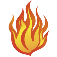 A This is illustration of stylized flame with vibrant orange and yellow colors, symbolizing heat and energy. design is simple yet dynamic, capturing essence of fire.flame illustration with vibrant png