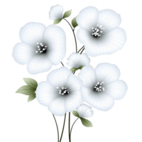 A Delicate white flowers with subtle green leaves create serene and elegant floral arrangement, perfect for adding touch of nature beauty to any setting png