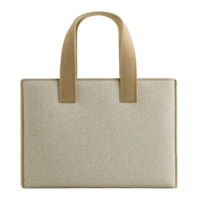 A stylish beige tote bag with minimalist design and sturdy handles, perfect for everyday use. textured fabric adds touch of elegance, making it versatile for various occasions png