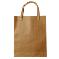 A brown paper bag with handles is shown, ideal for eco friendly shopping or gift packaging. bag simple design and natural texture make it versatile for various uses png