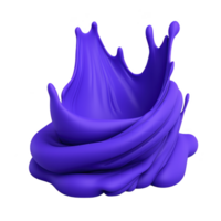 A dynamic splash of vibrant purple liquid creates abstract, fluid shape, evoking sense of motion and creativity. smooth texture and bold color make it visually striking png