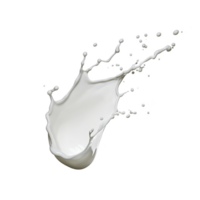 A splash of white liquid captured mid air, creating dynamic and fluid shape against transparent background. image conveys motion and freshness, ideal for dairy or beverage concepts png