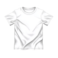 A plain white t shirt is displayed against transparency background, showcasing its simple design and smooth fabric texture. shirt appears slightly wrinkled, adding touch of realism png