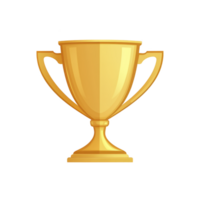 A shiny golden trophy with elegant handles symbolizes achievement and success, often awarded in competitions or events. Its polished surface reflects light, enhancing its prestigious appearance png