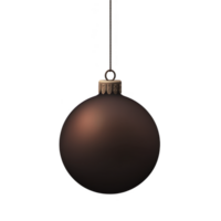 A shiny brown Christmas ornament hangs elegantly, reflecting light and creating festive atmosphere. smooth surface and simple design make it classic decoration for holiday season png