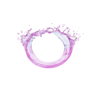 A vibrant pink water splash forms dynamic circular shape against transparency background, creating sense of motion and energy. fluid motion and vivid color make it visually striking png