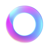 A vibrant, colorful gradient ring with smooth, glossy surface, featuring shades of blue, pink, and purple, creating modern and futuristic appearance png