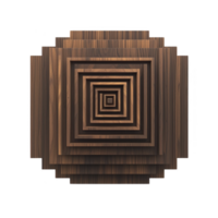 A geometric pattern of concentric squares made from layered wood creates visually striking and symmetrical design. natural wood texture adds warmth and depth png