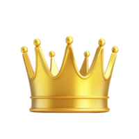 A shiny golden crown with classic design, featuring rounded points and smooth finish, symbolizes royalty and luxury. crown elegant appearance conveys sense of power and prestige png