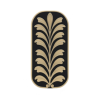 An elegant, symmetrical design featuring stylized, golden leaf pattern on transparency background, evoking sense of luxury and sophistication. intricate detailing adds touch of classic charm png