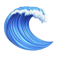 A stylized illustration of vibrant blue ocean wave with white foam cresting at top, capturing dynamic motion and energy of sea png