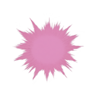 A vibrant pink starburst shape with jagged edges radiates energy and creativity, set against plain background. dynamic design evokes sense of excitement and artistic flair png