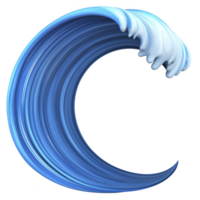 A stylized, vibrant blue wave with smooth, flowing curve and white crest, resembling dynamic ocean wave. design is sleek and artistic, capturing essence of movement and fluidity png
