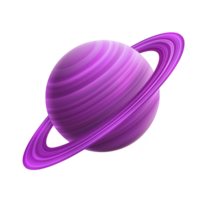 A vibrant pink planet with rings, resembling Saturn, set against transparency background. planet surface features swirling patterns, creating sense of motion and depth png
