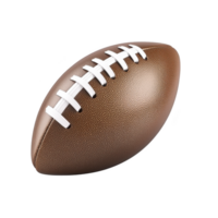 A brown leather American football with white laces is isolated on transparency background, showcasing its textured surface and classic design png