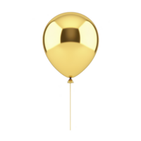 A shiny golden balloon floats against plain background, reflecting light and creating festive atmosphere. balloon metallic surface adds elegance, perfect for celebrations png