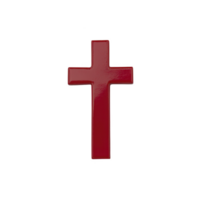 A shiny red cross symbol stands out against plain transparency background, representing faith and spirituality. glossy finish adds modern touch to this traditional religious icon png