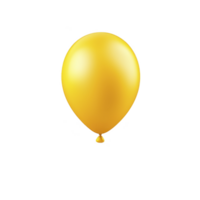 A shiny yellow balloon floats against plain background, symbolizing celebration and joy. smooth surface reflects light, enhancing its vibrant color and festive appearance png