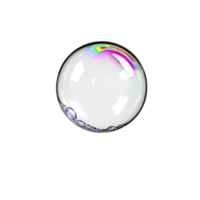 A single, delicate soap bubble floats against transparency background, displaying spectrum of colors on its surface. bubble iridescence creates mesmerizing effect, capturing light in playful dance png