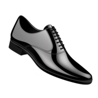 A sleek black and gray formal shoe with polished finish, featuring classic lace up design. Ideal for business or formal occasions, it exudes sophistication and style png