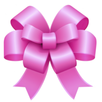 A vibrant pink ribbon bow with glossy finish, perfect for gift wrapping or decoration, exudes elegance and charm. bow loops and tails are symmetrically arranged, adding festive touch png