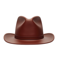 A classic brown leather cowboy hat with wide brim and smooth finish, perfect for adding touch of Western style to any outfit. hat sleek design and rich color make it versatile accessory png