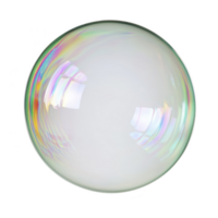 single, iridescent soap bubble floats against transparency background, displaying spectrum of colors on its delicate surface. bubble translucent nature reflects light beautifully png