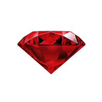 stunning red gemstone with brilliant cut, showcasing its vibrant color and intricate facets, symbolizing luxury and elegance png