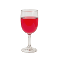 glass of vibrant red liquid stands elegantly in clear wine glass, showcasing its rich color and inviting appearance. simplicity of image highlights drink allure png