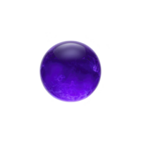glowing purple sphere with smooth, glossy surface and swirling patterns inside, creating mystical and enchanting appearance. sphere appears to be floating against transparency background png
