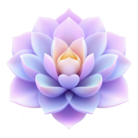 vibrant, symmetrical lotus flower with soft pastel hues of purple, pink, and blue, symbolizing tranquility and balance. petals are layered intricately, creating harmonious and calming effect png