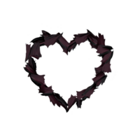 heart shape is creatively formed by collection of dark bats, symbolizing blend of love and mystery. bats wings create unique and intriguing silhouette png